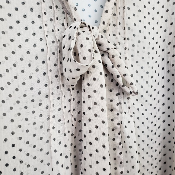 INC Sheer Polka Dot Retro Feel Blouse - Picture 4 of 8